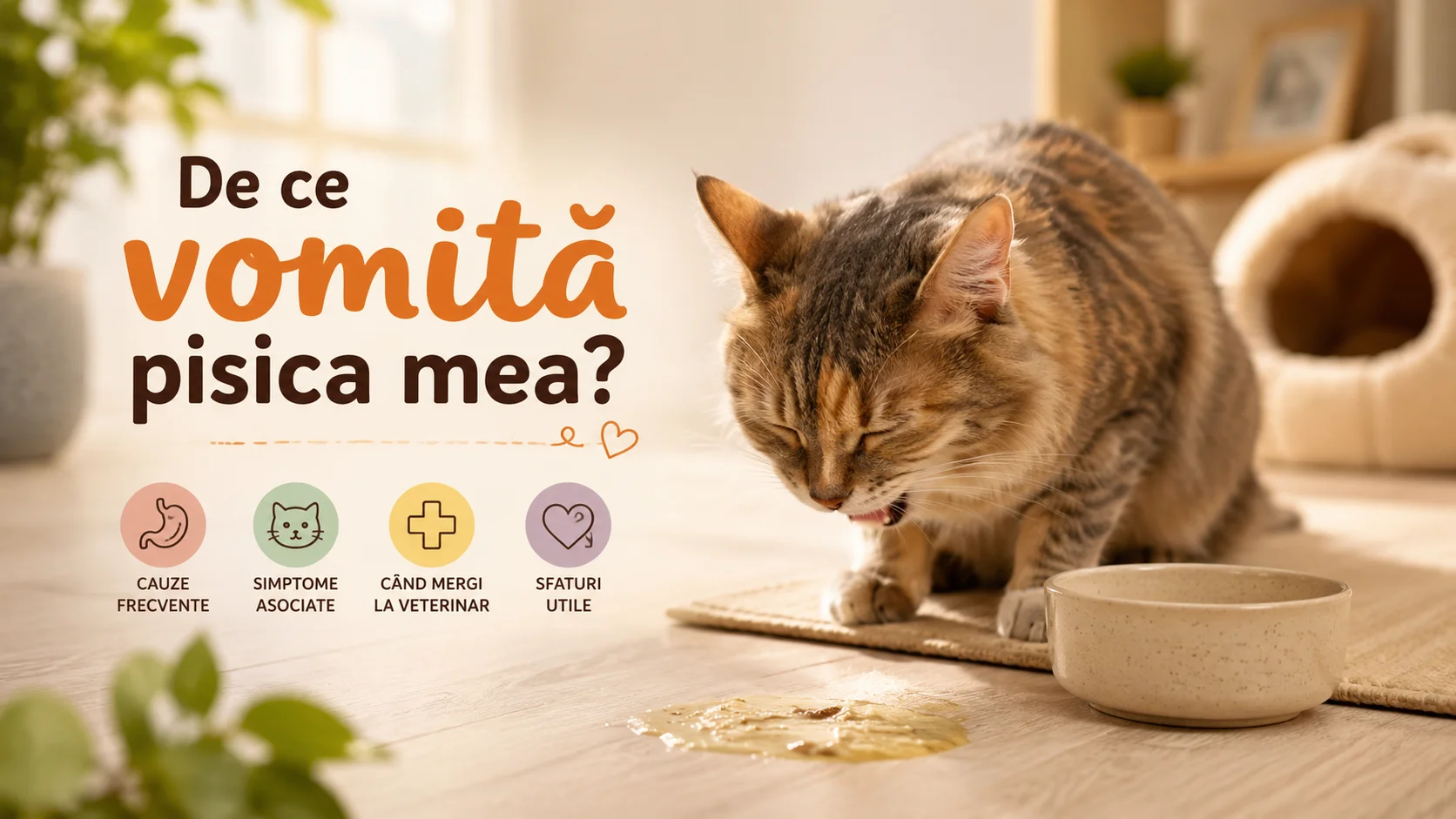 De ce vomită pisica mea și când este o urgență?